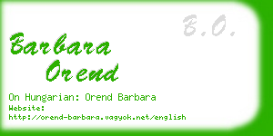 barbara orend business card